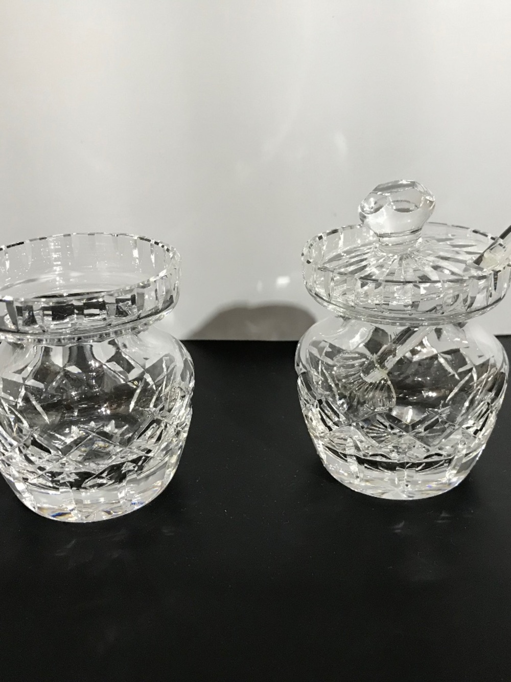 Vintage Waterford Crystal Lismore Salt & Pepper Shakers AND Two Condiment Pots - Picture 5 of 13